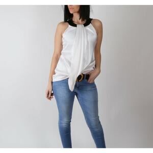 ST. JOHN Ivory Sleeveless Top Blouse Size 2